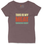 This is My Meat Smoking Shirt Ladies Curvy Tee - Sangria Blackout