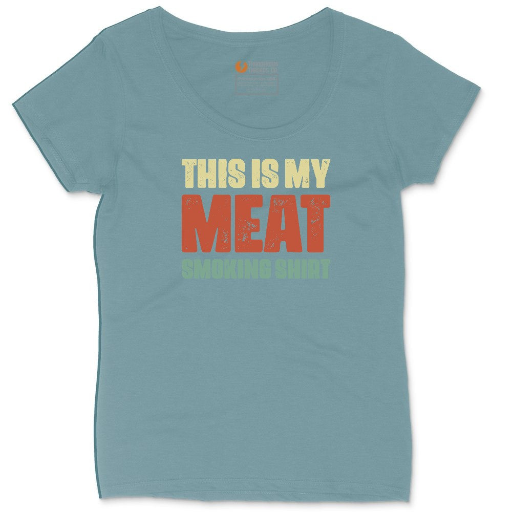 This is My Meat Smoking Shirt Ladies Curvy Tee - Surf Blackout