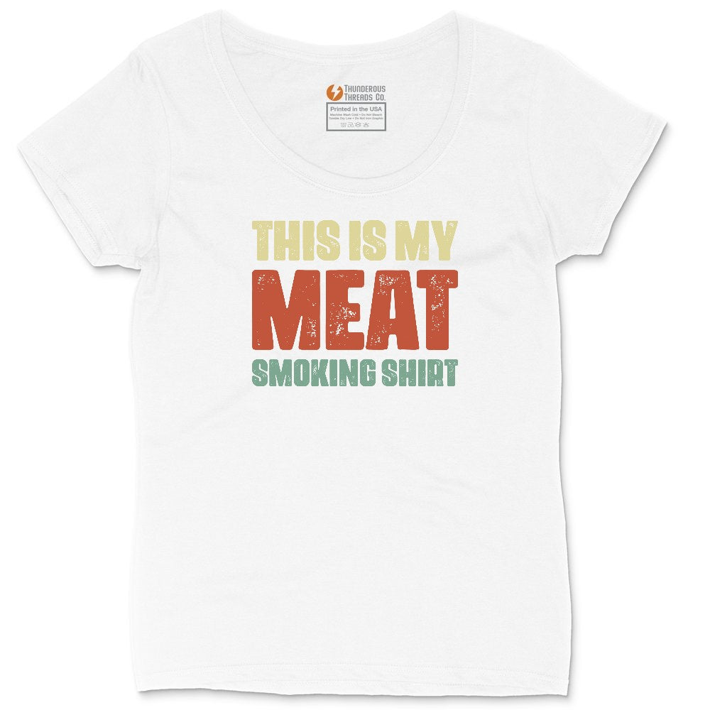 This is My Meat Smoking Shirt Ladies Curvy Tee - White