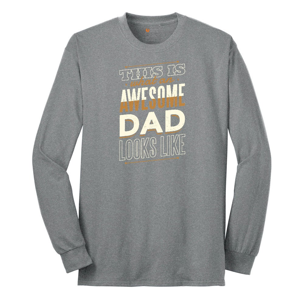 This is What an Awesome Dad Looks Like Long Sleeve Tee - Athletic Grey