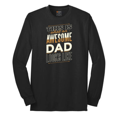This is What an Awesome Dad Looks Like Long Sleeve Tee - Jet Black