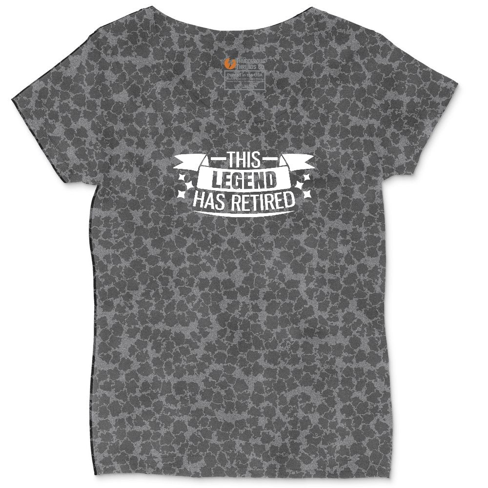 This Legend Has Retired Ladies Curvy Tee - Black Leopard