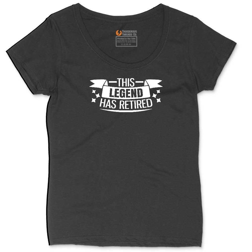 This Legend Has Retired Ladies Curvy Tee - Black