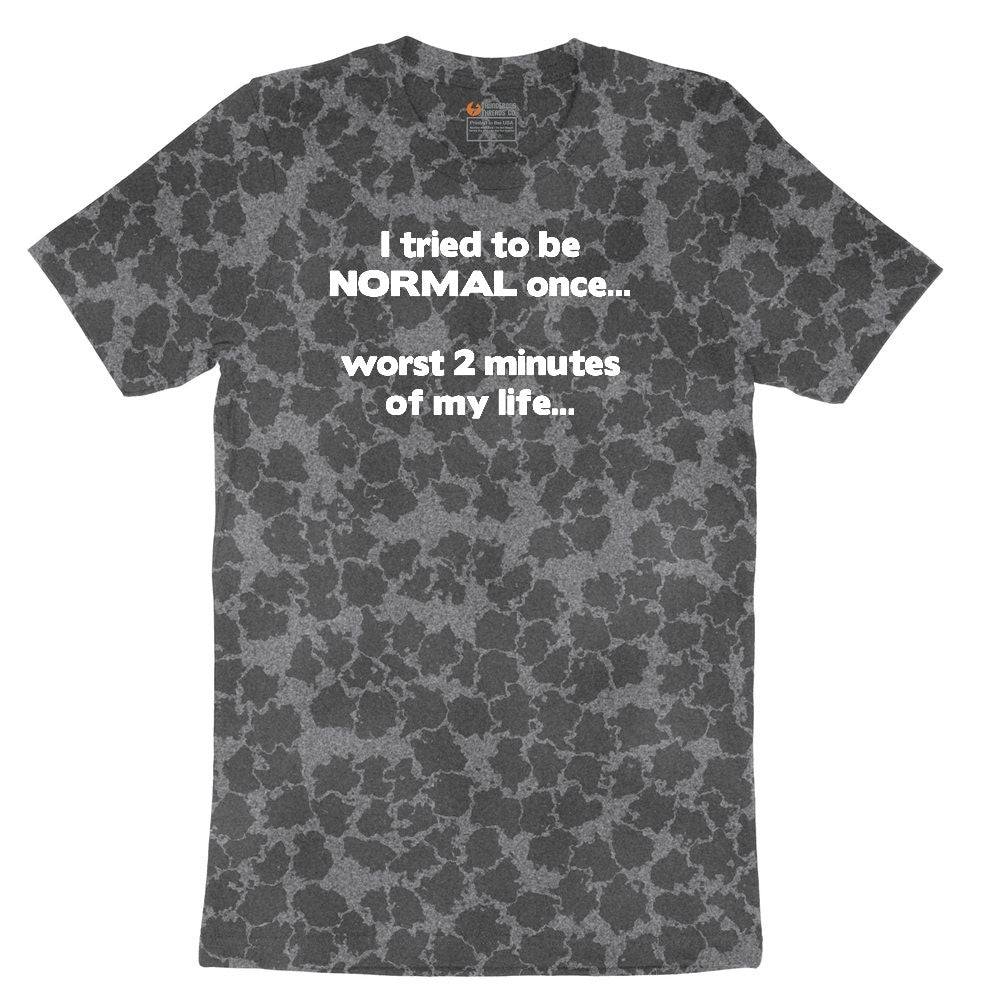 Tried to be Normal Once Worst Two Minutes of My Life Ladies Short Sleeve Tee - Black Leopard