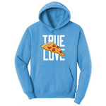 True Love Pizza Ladies Hoodie - Aquatic Blue