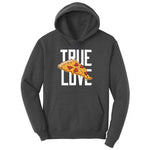 True Love Pizza Ladies Hoodie - Dark Heather Grey
