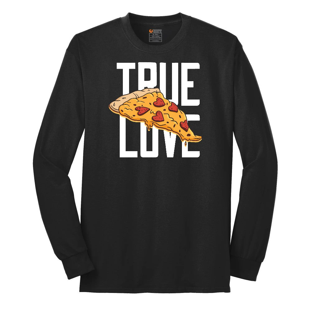 True Love Pizza Long Sleeve Tee - Jet Black