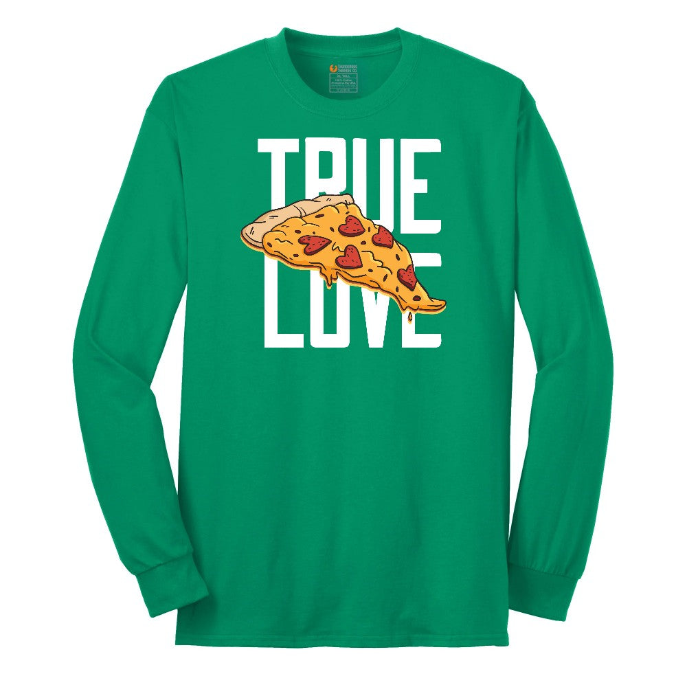True Love Pizza Long Sleeve Tee - Kelly Green