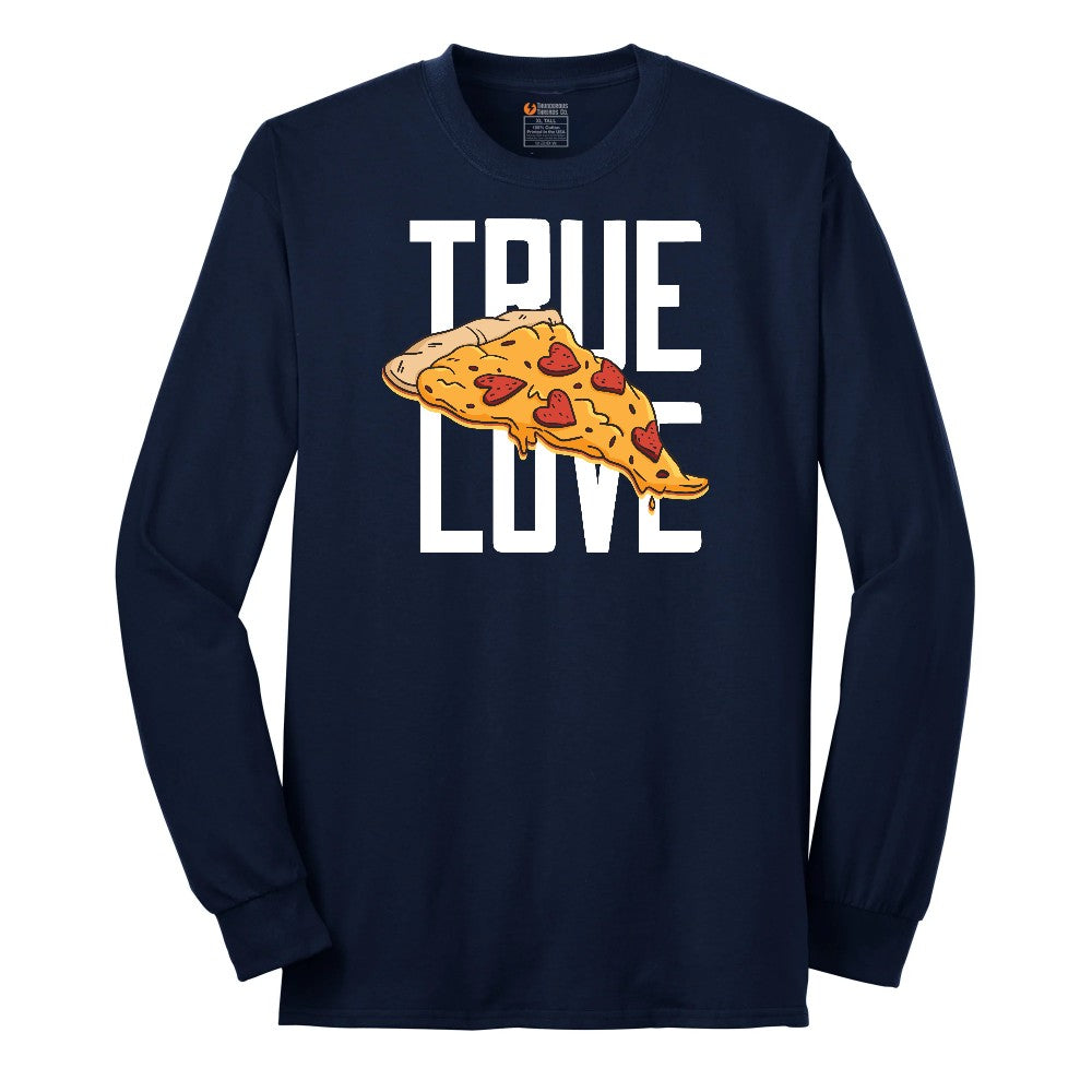 True Love Pizza Long Sleeve Tee - Navy