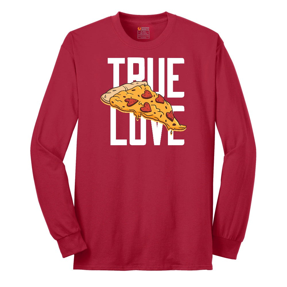 True Love Pizza Long Sleeve Tee - Red