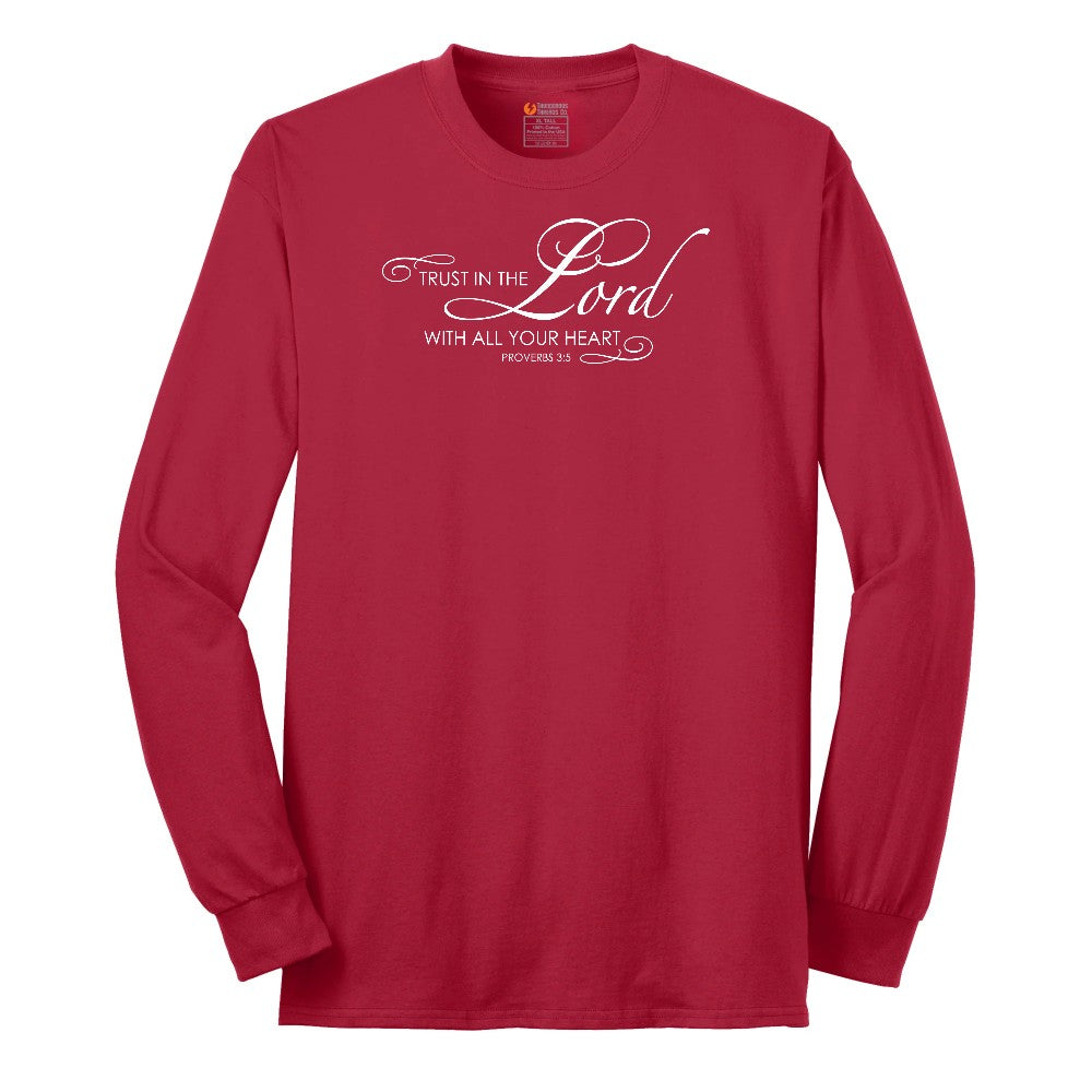 Trust in the Lord Long Sleeve Tee - Red
