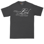 Trust in the Lord tall t-shirt for men in Dark Heather Grey