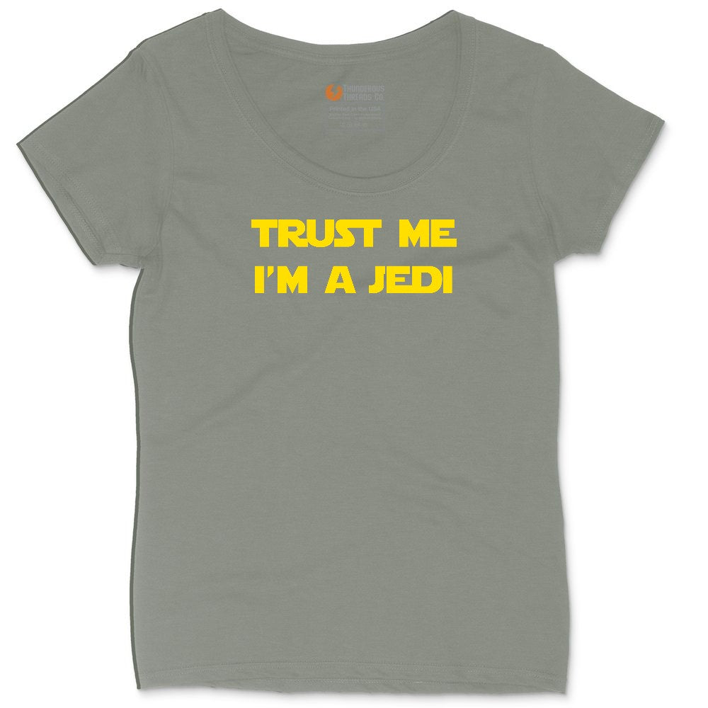 Trust Me I'm a Jedi Ladies Curvy Tee - Bamboo Blackout