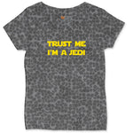 Trust Me I'm a Jedi Ladies Curvy Tee - Black Leopard