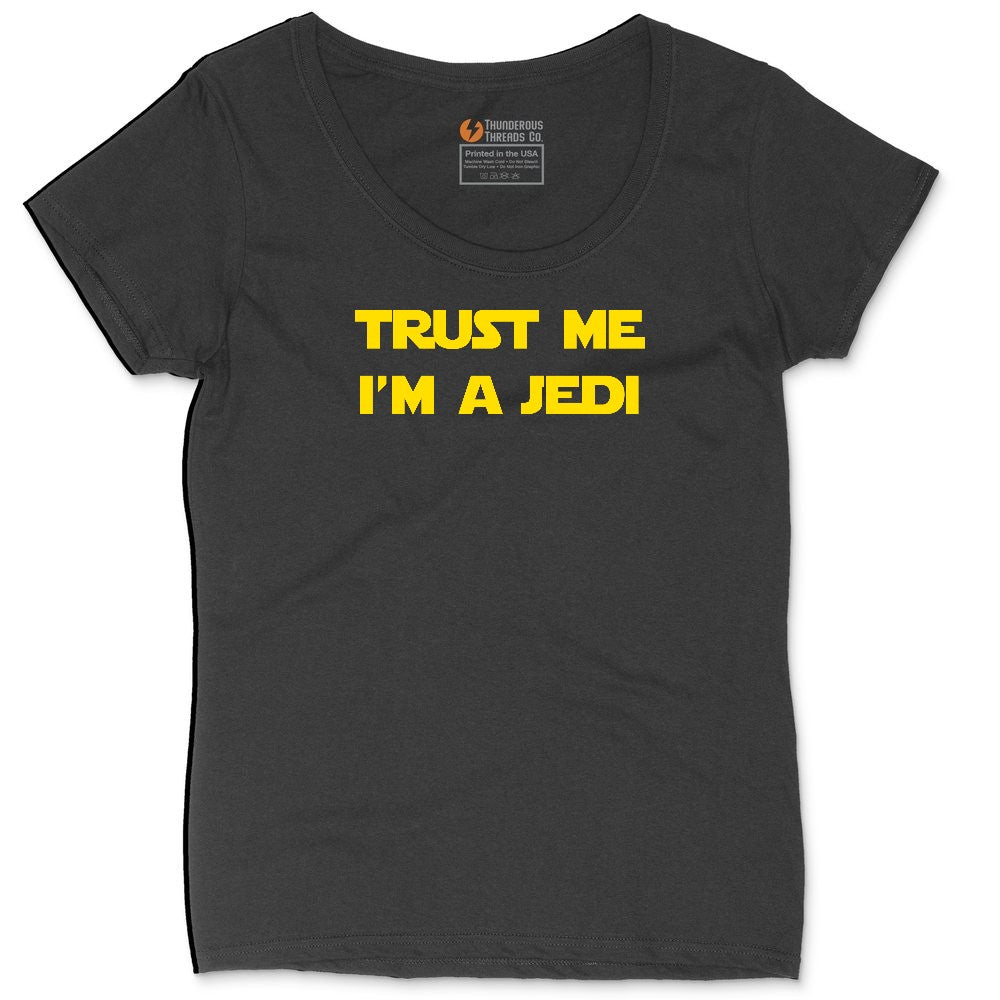Trust Me I'm a Jedi Ladies Curvy Tee - Black