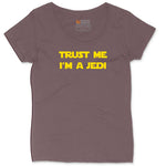 Trust Me I'm a Jedi Ladies Curvy Tee - Sangria Blackout