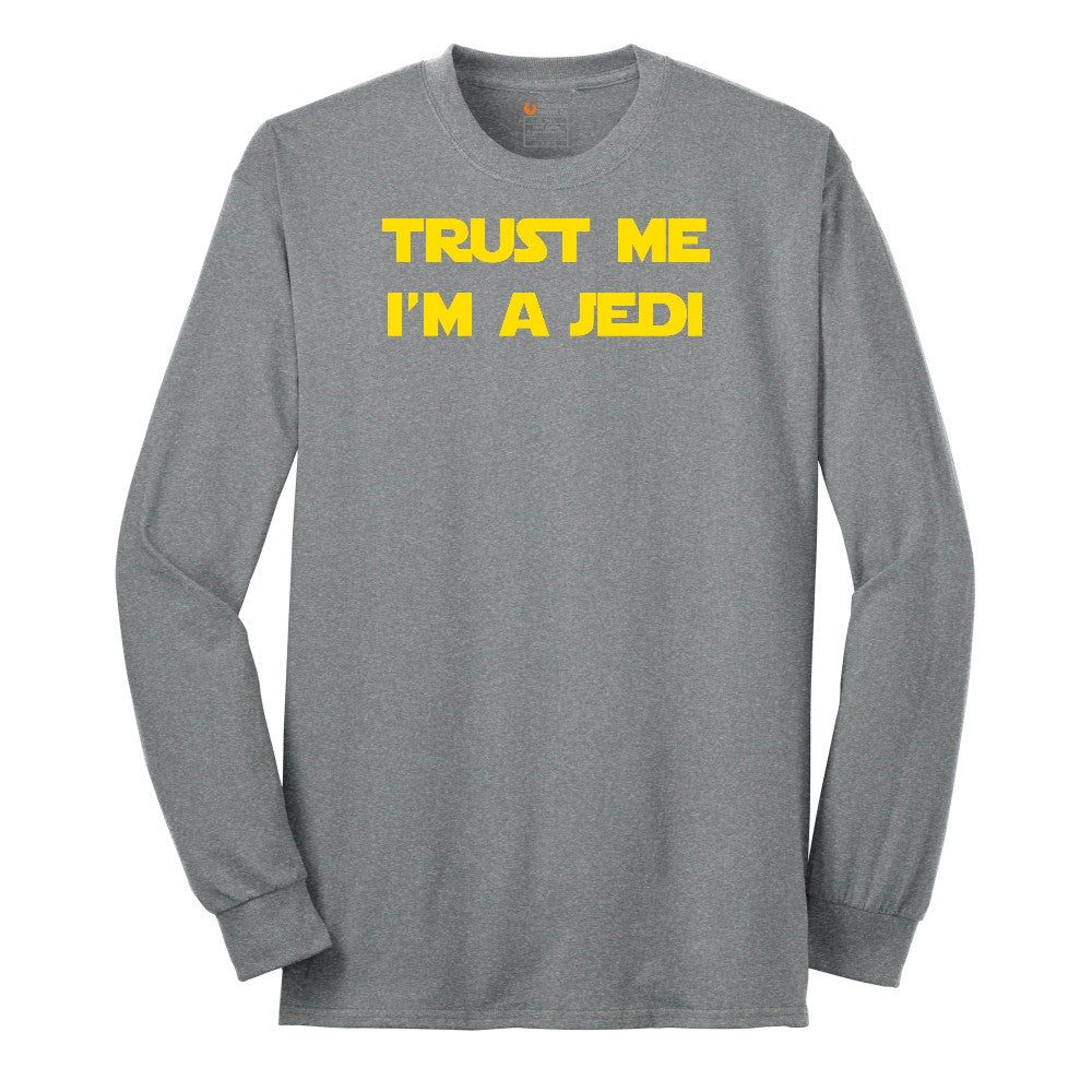 Trust Me I'm a Jedi Long Sleeve Tee - Athletic Grey