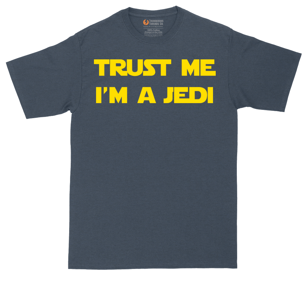 Trust Me I'm a Jedi tall t-shirt for men in Heather Navy