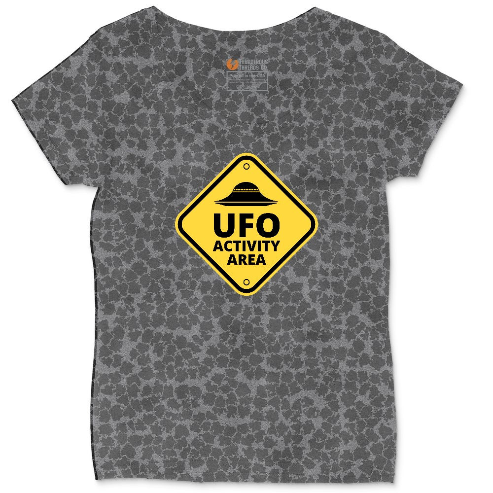 UFO Activity Area Ladies Curvy Tee - Black Leopard