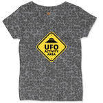 UFO Activity Area Ladies Curvy Tee - Black Leopard