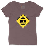 UFO Activity Area Ladies Curvy Tee - Sangria Blackout