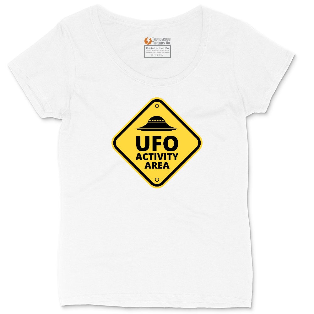 UFO Activity Area Ladies Curvy Tee - White