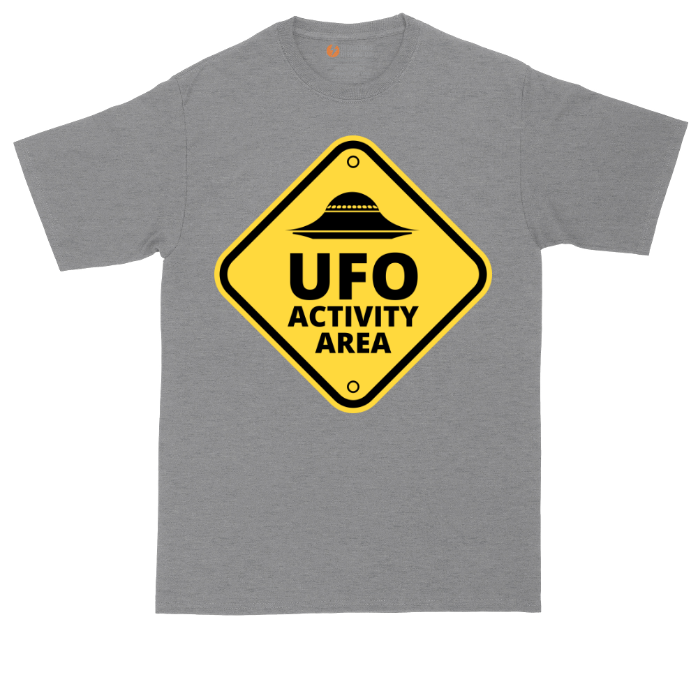 UFO Activity Area tall t-shirt for men in Athletic Heather