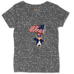 Uncle Sam Ladies Curvy Tee - Black Leopard