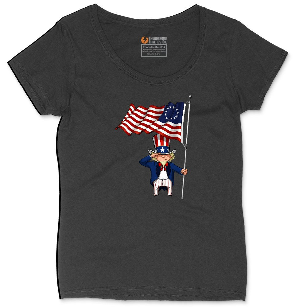 Uncle Sam Ladies Curvy Tee - Black