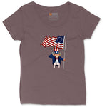 Uncle Sam Ladies Curvy Tee - Sangria Blackout