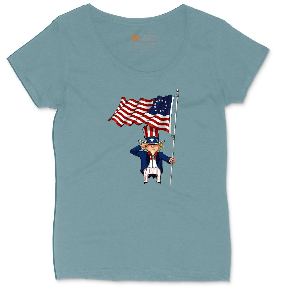 Uncle Sam Ladies Curvy Tee - Surf Blackout