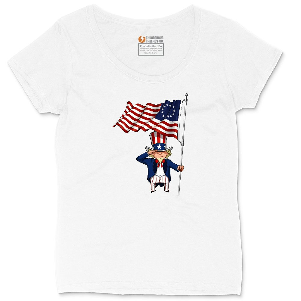 Uncle Sam Ladies Curvy Tee - White