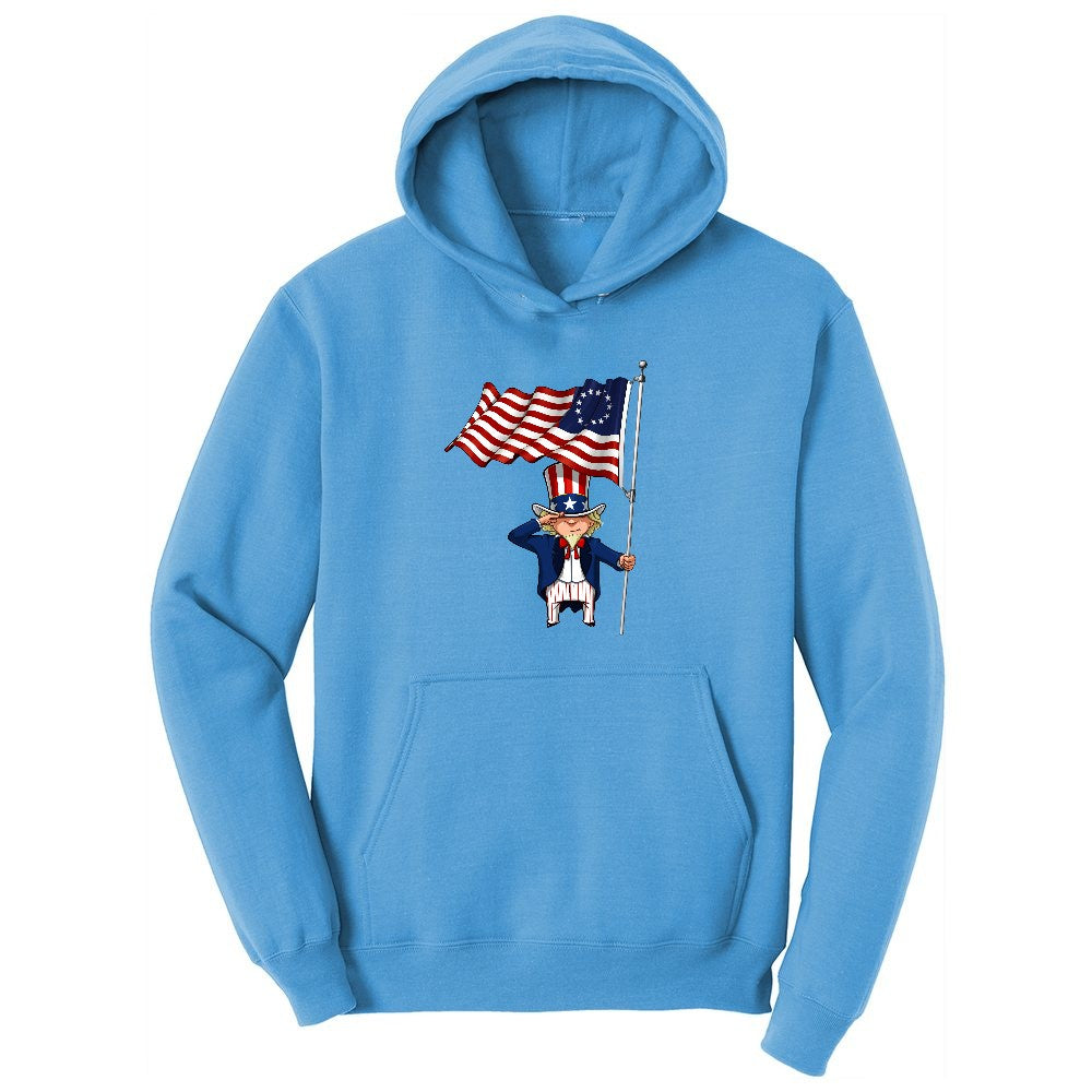 Uncle Sam Ladies Hoodie - Aquatic Blue