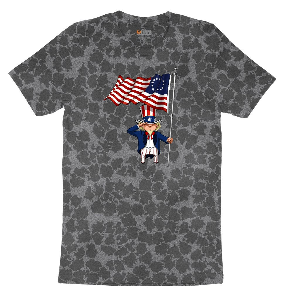 Uncle Sam Ladies Short Sleeve Tee - Black Leopard