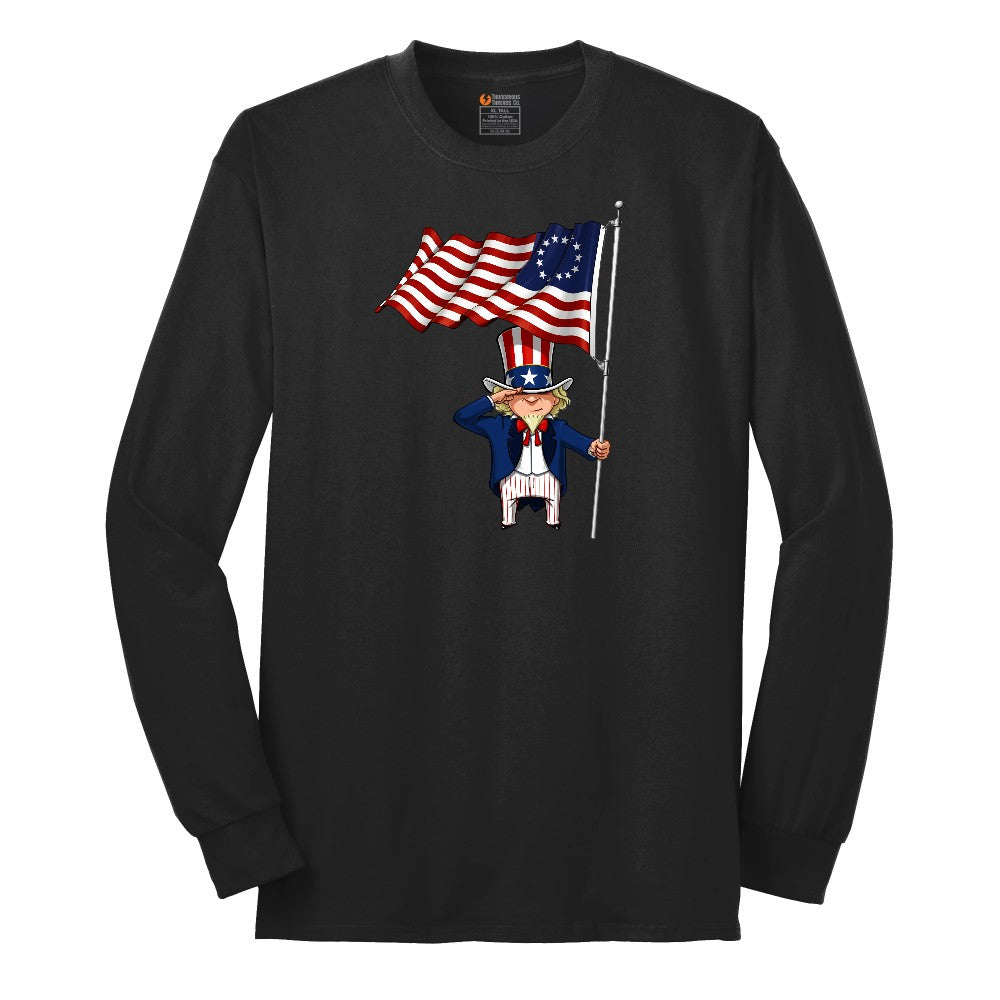 Uncle Sam Long Sleeve Tee - Jet Black