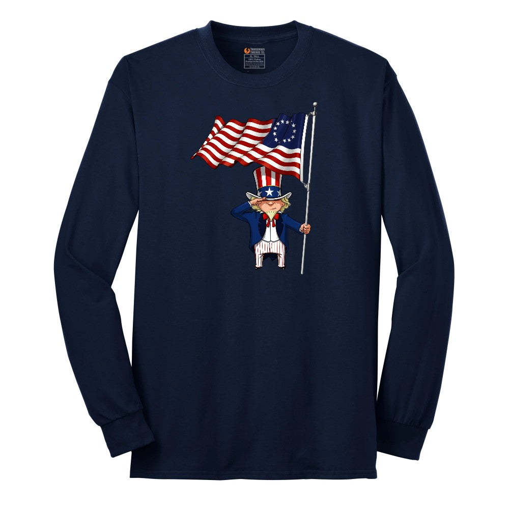 Uncle Sam Long Sleeve Tee - Navy