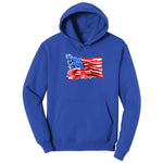 USA Flag Grunge Hoodie - True Royal