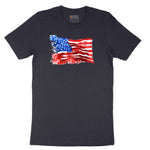 USA Flag Grunge Short Sleeve Tee - Deep Navy