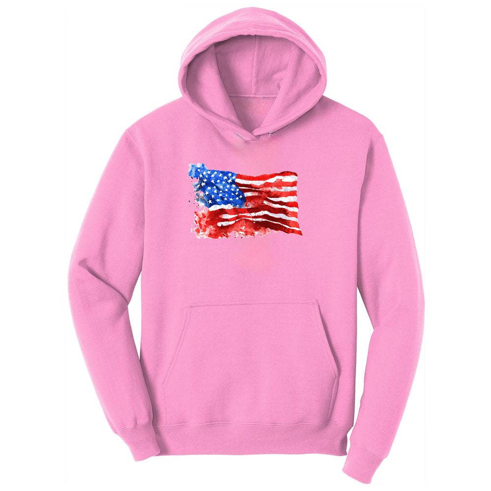 USA Flag Grunge Toddler Hoodie - Candy Pink