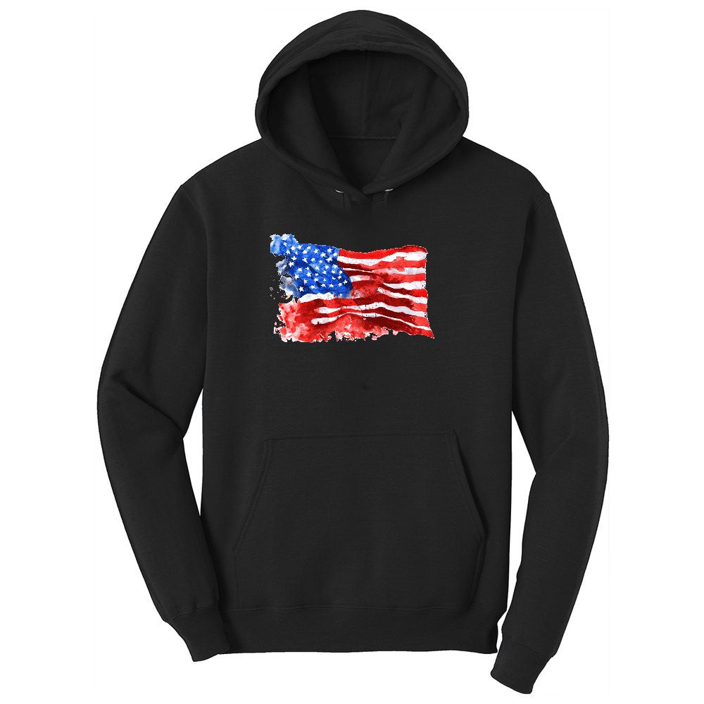 USA Flag Grunge Toddler Hoodie - Jet Black