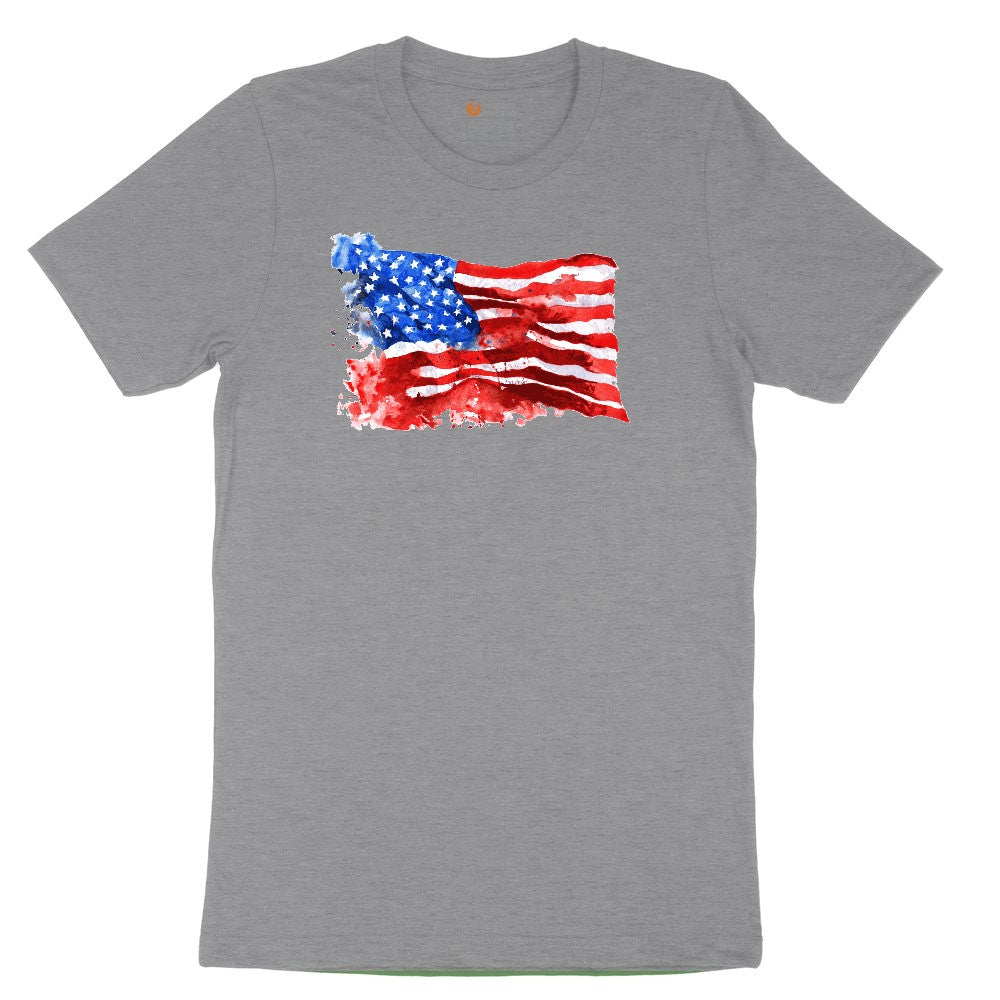USA Flag Grunge Toddler Short Sleeve Tee - Athletic Heather