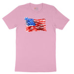 USA Flag Grunge Toddler Short Sleeve Tee - Candy Pink