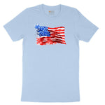USA Flag Grunge Toddler Short Sleeve Tee - Light Blue