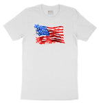 USA Flag Grunge Toddler Short Sleeve Tee - White
