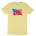 USA Flag Grunge Toddler Short Sleeve Tee - Yellow