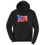 USA Flag Grunge Youth Hoodie - Jet Black