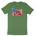 USA Flag Grunge Youth Short Sleeve Tee - Athletic Kelly