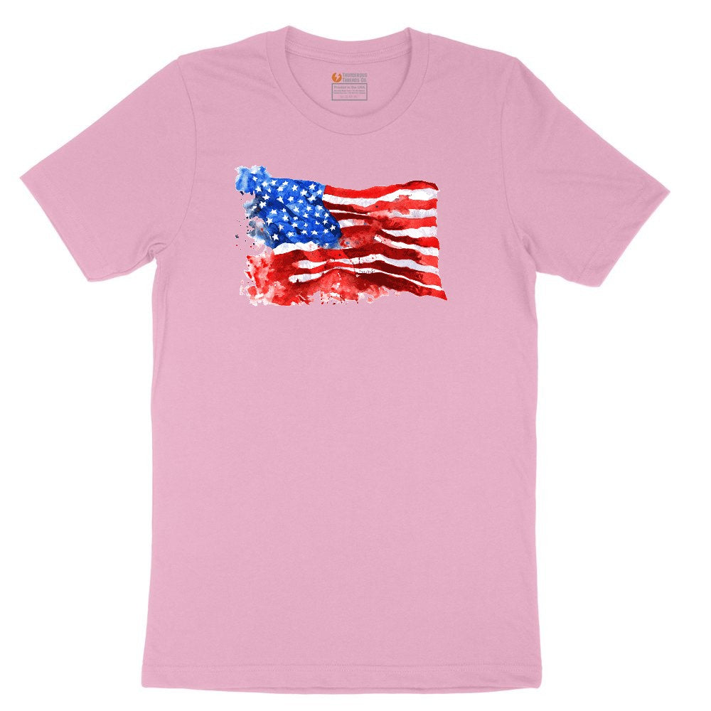 USA Flag Grunge Youth Short Sleeve Tee - Candy Pink