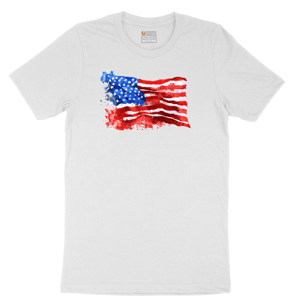 USA Flag Grunge Youth Short Sleeve Tee - White
