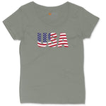 USA Ladies Curvy Tee - Bamboo Blackout